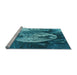 Sideview of Machine Washable Transitional Medium Teal Green Rug, wshpat1354lblu