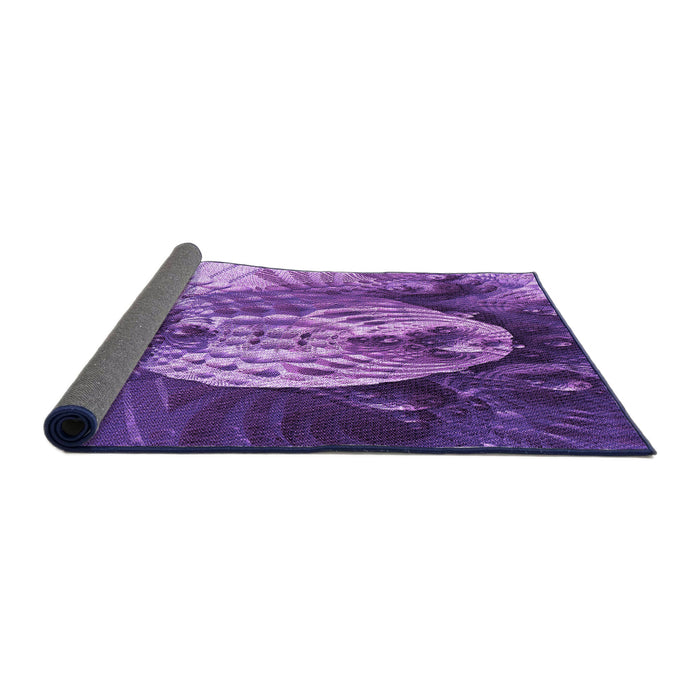 Thickness of Patterned Purple Rug, pat1354pur