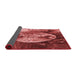 Thickness of Patterned Cranberry Red Rug, pat1354rd