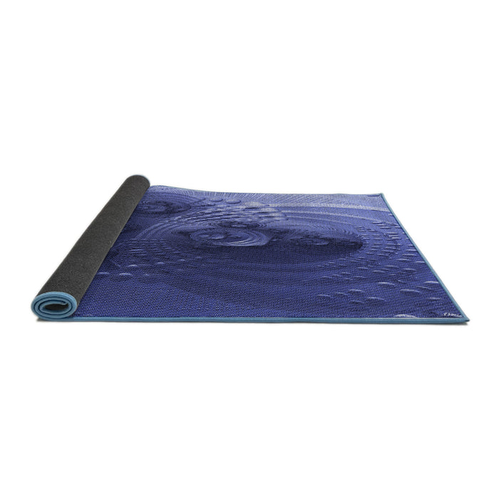 Thickness of Patterned Sky Blue Rug, pat1355blu