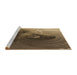 Sideview of Machine Washable Transitional Bronze Brown Rug, wshpat1355brn