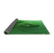 Thickness of Patterned Deep Emerald Green Rug, pat1355grn