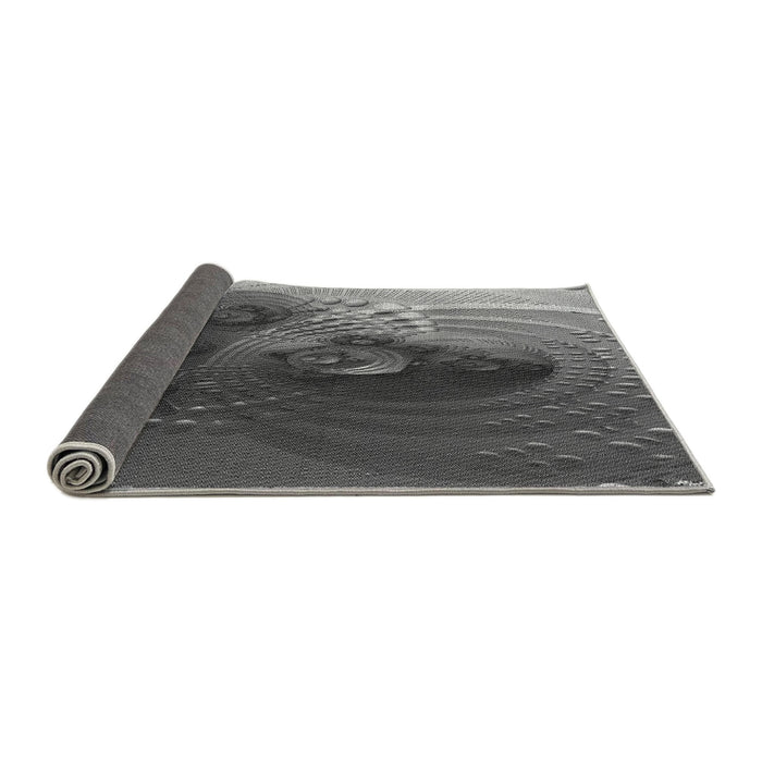 Thickness of Patterned Black Rug, pat1355gry