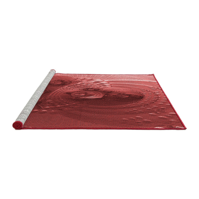 Sideview of Machine Washable Transitional Red Rug, wshpat1355rd