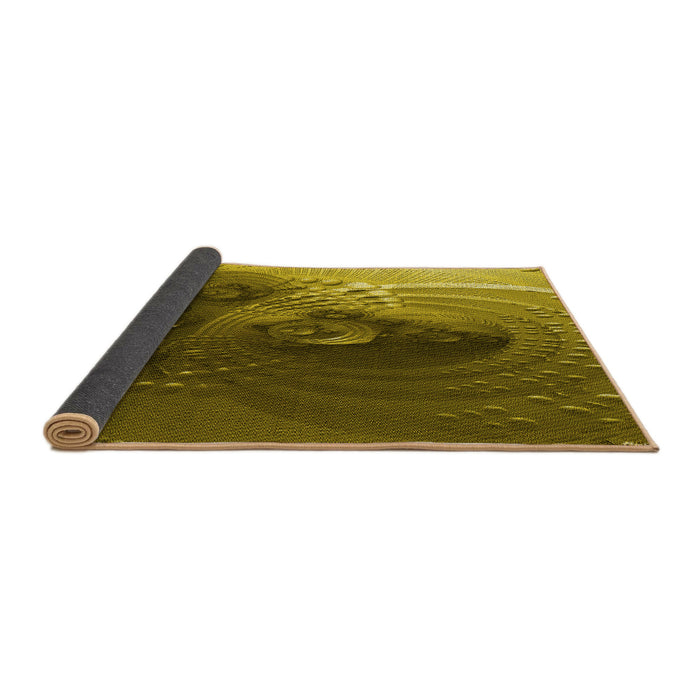 Thickness of Patterned Orange Gold Rug, pat1355yw
