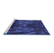 Sideview of Machine Washable Transitional Night Blue Rug, wshpat1356blu