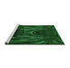 Sideview of Machine Washable Transitional Dark Forest Green Rug, wshpat1356grn