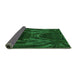 Thickness of Patterned Dark Forest Green Rug, pat1356grn