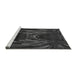 Sideview of Machine Washable Transitional Carbon Gray Rug, wshpat1356gry