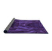 Thickness of Patterned Midnight Blue Rug, pat1356pur