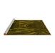 Sideview of Machine Washable Transitional Dark Yellow Green Rug, wshpat1356yw