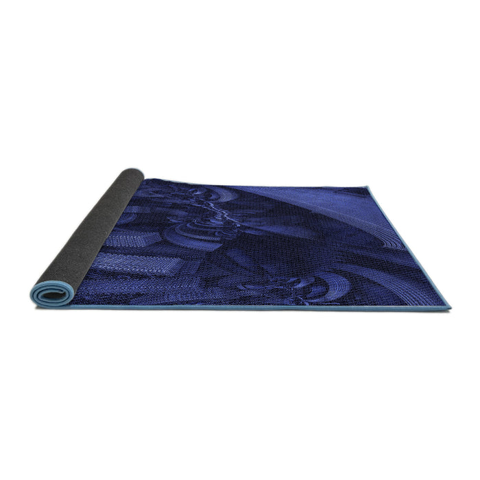 Thickness of Patterned Blue Rug, pat1357blu