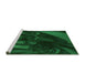 Sideview of Machine Washable Transitional Dark Forest Green Rug, wshpat1357grn