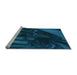 Sideview of Machine Washable Transitional Deep-Sea Blue Rug, wshpat1357lblu