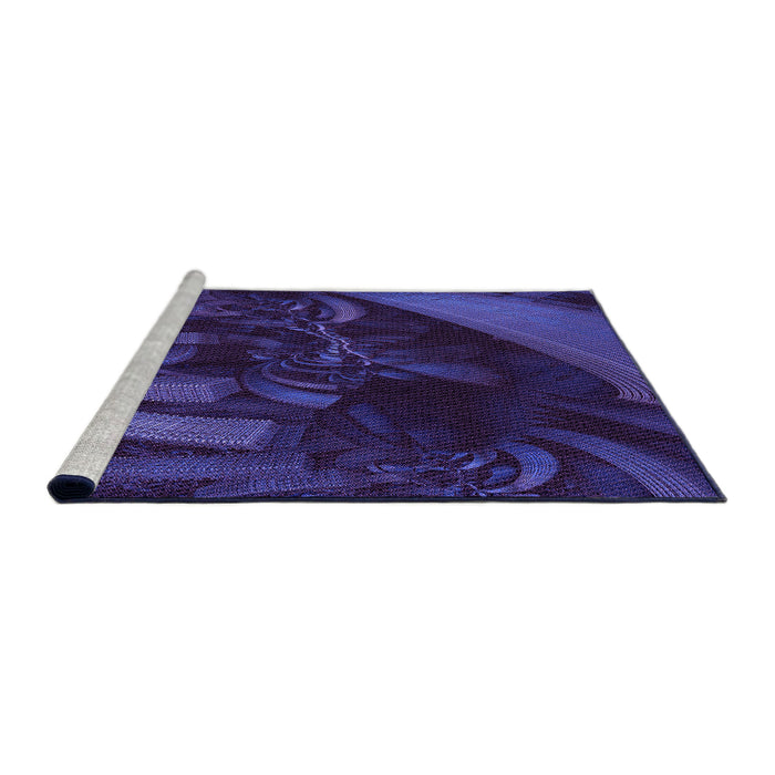 Sideview of Machine Washable Transitional Midnight Blue Rug, wshpat1357pur