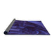 Thickness of Patterned Midnight Blue Rug, pat1357pur