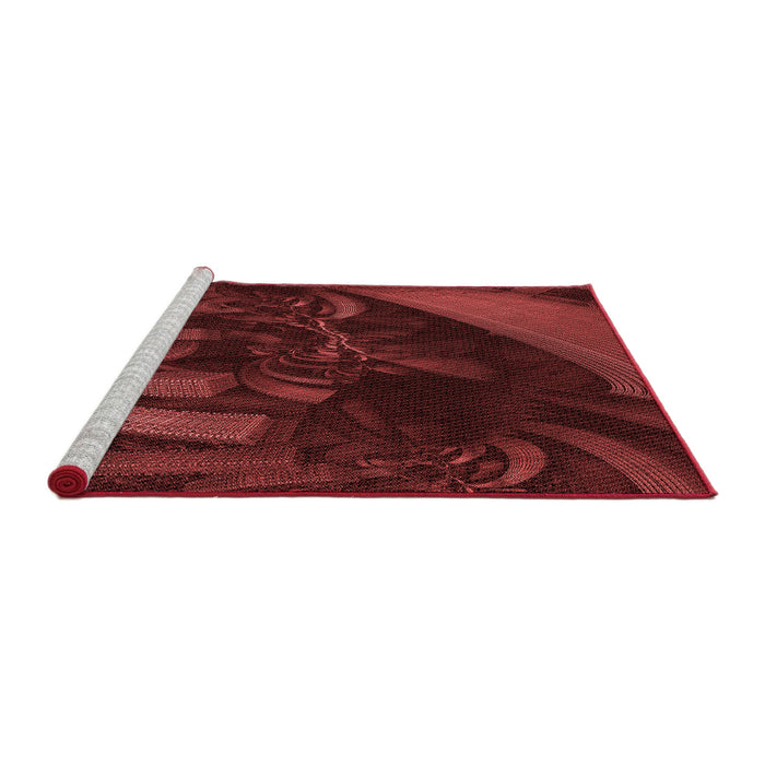 Sideview of Machine Washable Transitional Red Rug, wshpat1357rd
