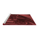 Sideview of Machine Washable Transitional Red Rug, wshpat1357rd