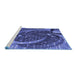 Sideview of Machine Washable Transitional Light Slate Blue Rug, wshpat1358blu