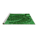 Sideview of Machine Washable Transitional Deep Emerald Green Rug, wshpat1358grn