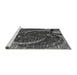 Sideview of Machine Washable Transitional Dark Gray Black Rug, wshpat1358gry