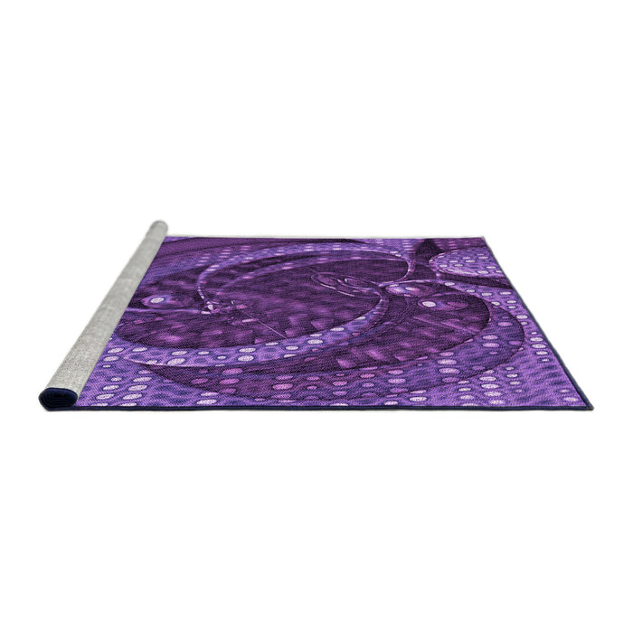 Sideview of Machine Washable Transitional Bright Purple Rug, wshpat1358pur
