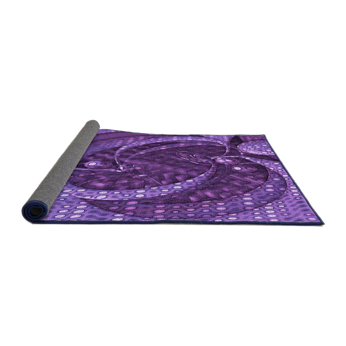 Thickness of Patterned Bright Purple Rug, pat1358pur
