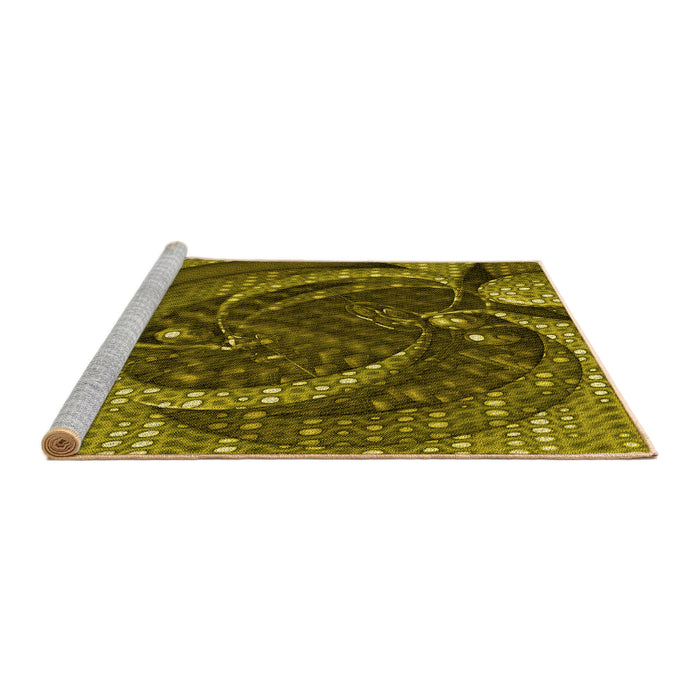 Sideview of Machine Washable Transitional Bakers Brown Rug, wshpat1358yw