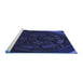 Sideview of Machine Washable Transitional Night Blue Rug, wshpat1359blu