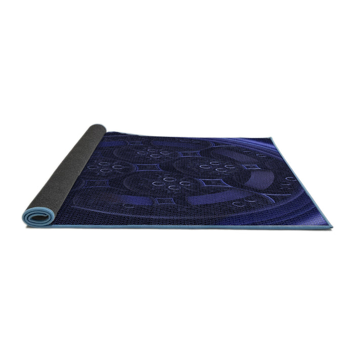 Thickness of Patterned Night Blue Rug, pat1359blu