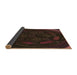 Thickness of Patterned Black Brown Rug, pat1359brn