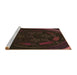 Sideview of Machine Washable Transitional Black Brown Rug, wshpat1359brn