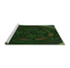 Sideview of Machine Washable Transitional Black Rug, wshpat1359grn