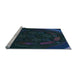 Sideview of Machine Washable Transitional Blue Rug, wshpat1359lblu