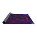 Thickness of Patterned Deep Purple Rug, pat1359pur