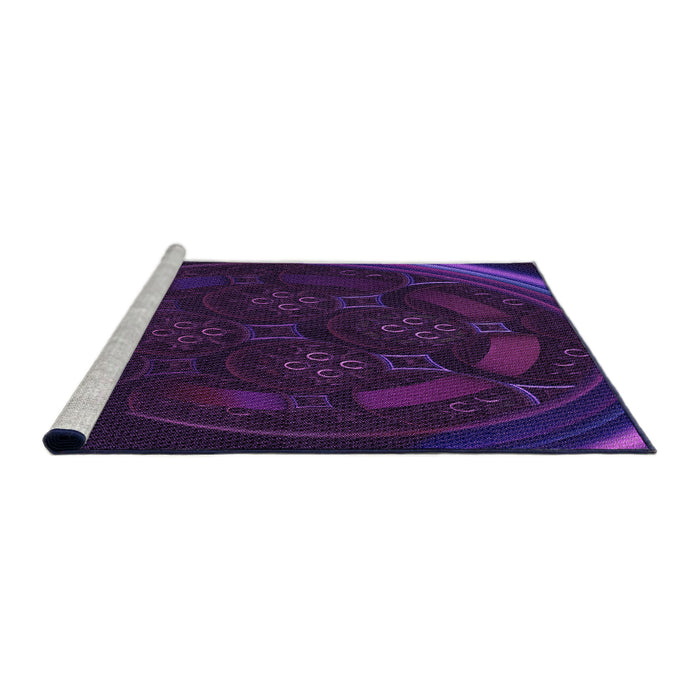 Sideview of Machine Washable Transitional Deep Purple Rug, wshpat1359pur