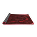 Thickness of Patterned Saffron Red Rug, pat1359rd