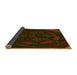 Thickness of Patterned Dark Bronze Brown Rug, pat1359yw