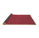 Thickness of Patterned Red Rug, pat136brn