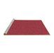 Sideview of Machine Washable Transitional Red Rug, wshpat136brn