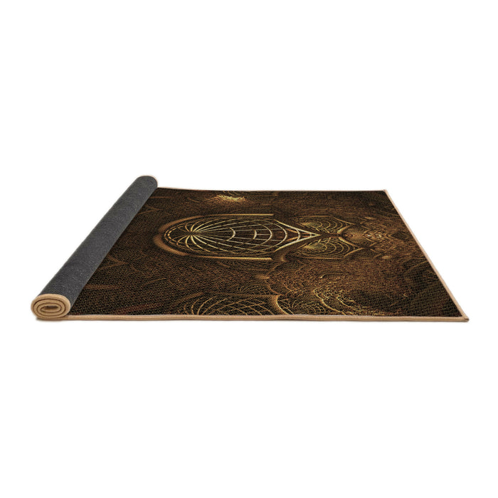 Thickness of Patterned Saddle Brown Rug, pat1360brn
