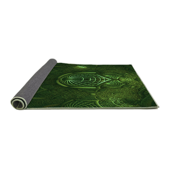 Thickness of Patterned Black Rug, pat1360grn