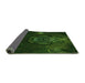 Thickness of Patterned Black Rug, pat1360grn