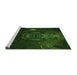 Sideview of Machine Washable Transitional Black Rug, wshpat1360grn