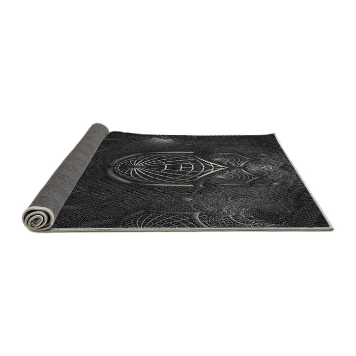Thickness of Patterned Midnight Gray Rug, pat1360gry