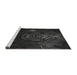 Sideview of Machine Washable Transitional Midnight Gray Rug, wshpat1360gry