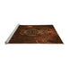 Sideview of Machine Washable Transitional Mahogany Brown Rug, wshpat1360org