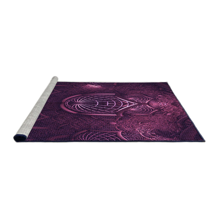 Sideview of Machine Washable Transitional Dark Magenta Purple Rug, wshpat1360pur