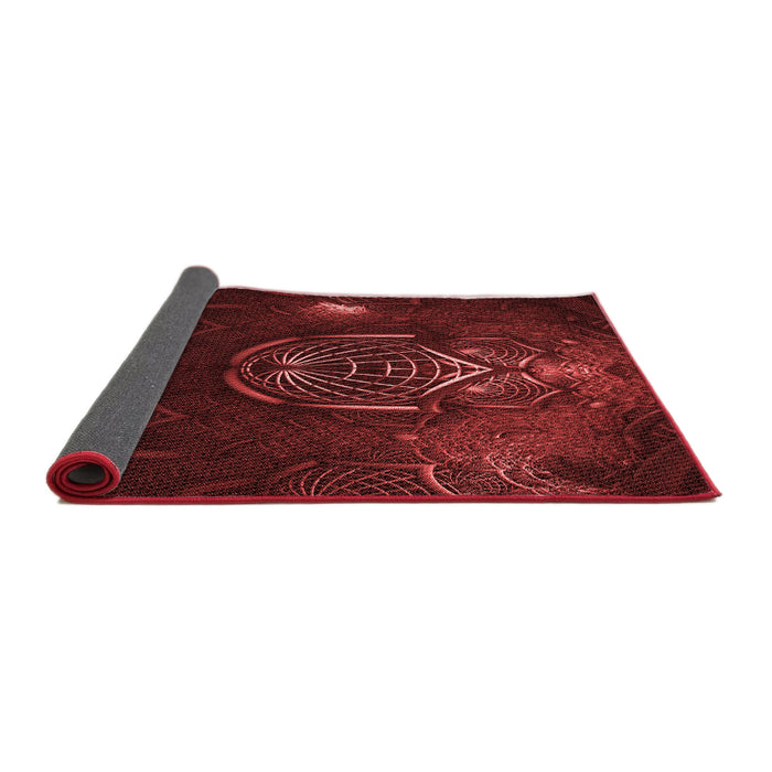Thickness of Patterned Fire Brick Red Rug, pat1360rd