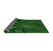 Thickness of Patterned Deep Emerald Green Rug, pat1361grn